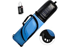 BYBOMYA Oversized Golf Travel Bag for Airlines with Wheels and ABS Hard Case Top Padded Heavy Duty 1680D Oxford Hard Case Golf Travel Bag Lightweight and Easy to Maneuver