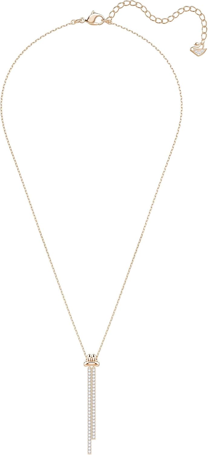 Swarovski Women’s Rose-Gold Tone Plated, White Crystal, Lifelong Y Pendant - Image 3