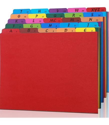 Amazon.com : Card Guides, Alpha, 1/5 Tab, Polypropylene, 4 x 6, 25