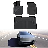 LASFIT Premium Extra Thick Floor Mats for Tesla Cybertruck 2023-2026 All Weather TPE Custom Fit Pickup Interior Accessories Front Rear Car Liner 1st & 2nd Rows Set, Black