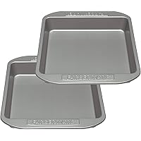 Farberware Nonstick Bakeware Baking Pan Set / Nonstick Cake Pan Set, Square - 2 Piece, Gray