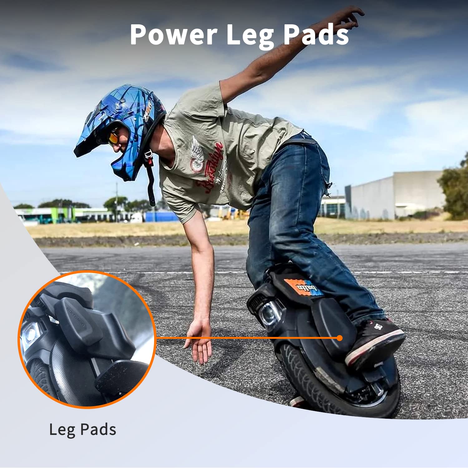 I INMOTION V11 Electric Unicycle with Honeycomb Foot Pedals & Leg Pads & Soft Seat