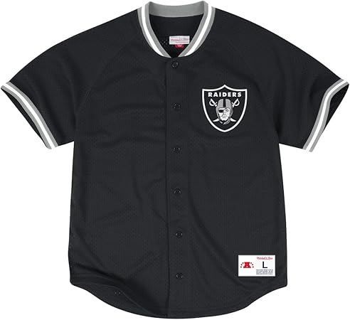 raiders button up jersey
