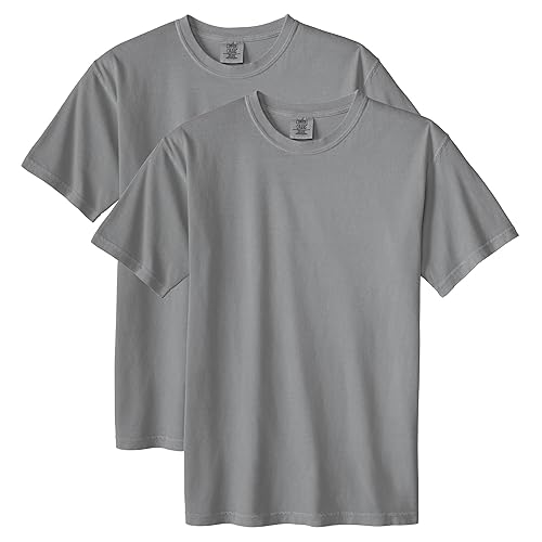 Comfort Colors Adult Heavyweight Short Sleeve Tee, Style G1717/G1745, Grey (2-Pack), XX-Large
