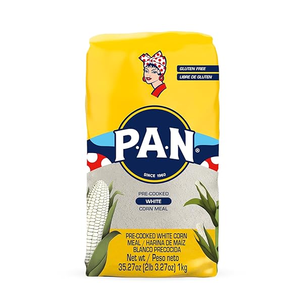 P.A.N. WHITE CORN MEAL – PRE-COOKED GLUTEN FREE AND KOSHER FLOUR FOR AREPAS (2 LB 3.27 OZ / PACK OF 1)