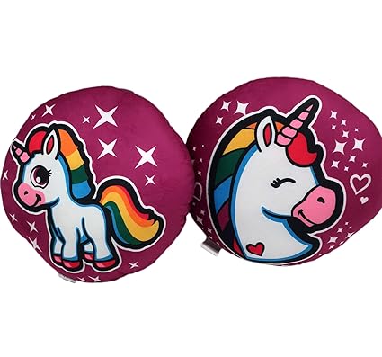 Forest Twelfth Kids Set Of 2 Soft Round Unicorn Pillows