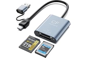 CFexpress Type A & SD Card Reader, USB-C 3.2 Gen 2 10Gbps High-Speed Dual Slot, UHS-II/UHS-I, Aluminum Alloy Memory Card Read