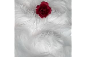 Bianna Creations Faux Fur Fabric Ultra Soft Deluxe Plush Shaggy Squares | Craft, Sewing, Props, Costumes, Decoration (White, 8x8 inches)