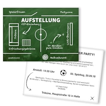 Einladungskarten Geburtstagaufstellung 25 Stück