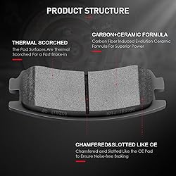cciyu D1159 D698 8pcs Front & Rear Ceramic Brake