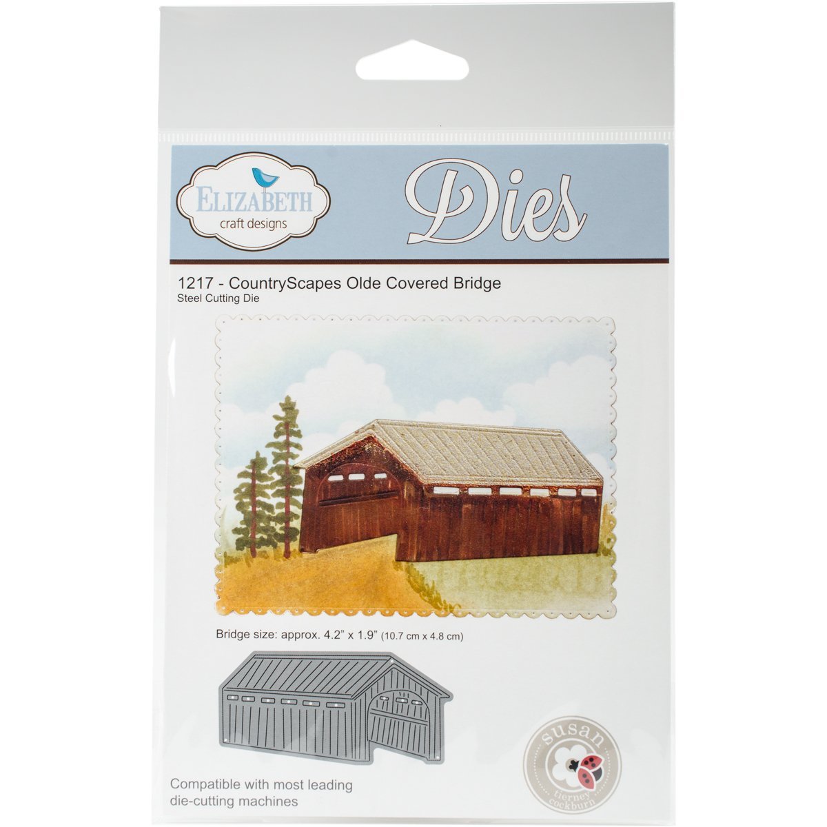 Elizabeth Craft Designs Countryscapes Olde Covered Bridge Die, Grey