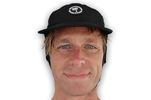 Ho Stevie! Floating Surf Cap with Chin Straps and Removable Neck Flap for Surfing, SUP, and Watersports