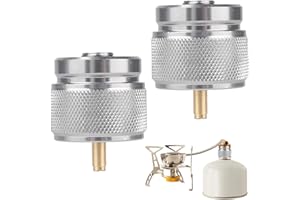 2pcs Camping Stove Adapter, Outdoor Cylinder LPG Canister Adapter Camp Fuel Gas Converter for Backpacking Stove Portable Burn