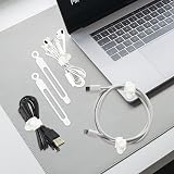 TamBee Reusable Silicone Cable Ties 16pcs White Wire Organizer view 7