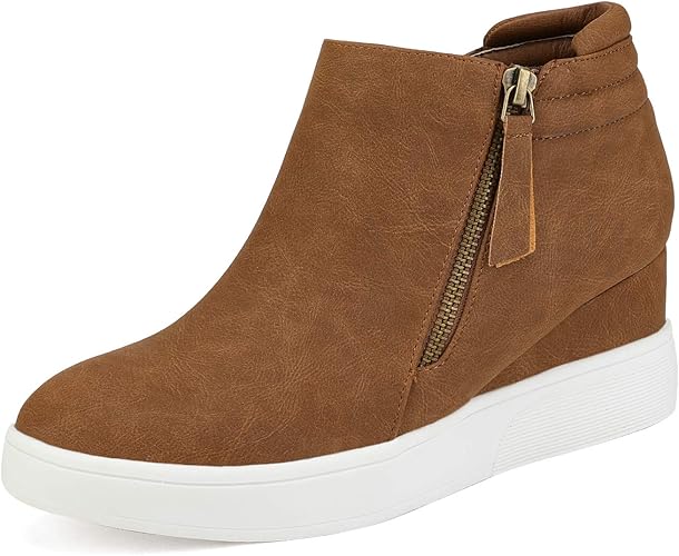 tan wedge trainers