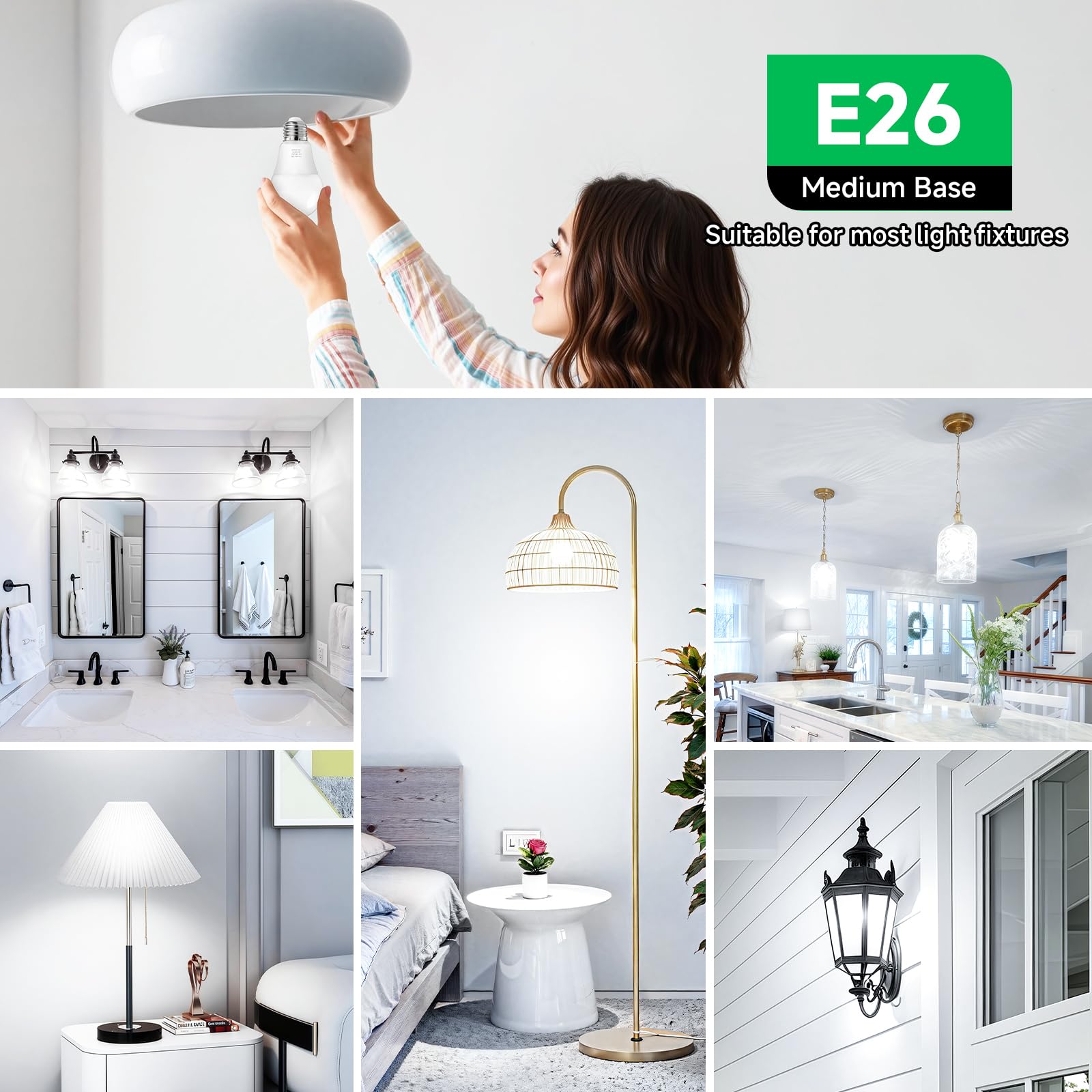 MAXvolador 12-Pack A19 LED Light Bulbs, 100 Watt Equivalent LED Bulb, 5000K Daylight White, 1100 Lumens, E26 Medium Base, CRI 85+, Non-Dimmable