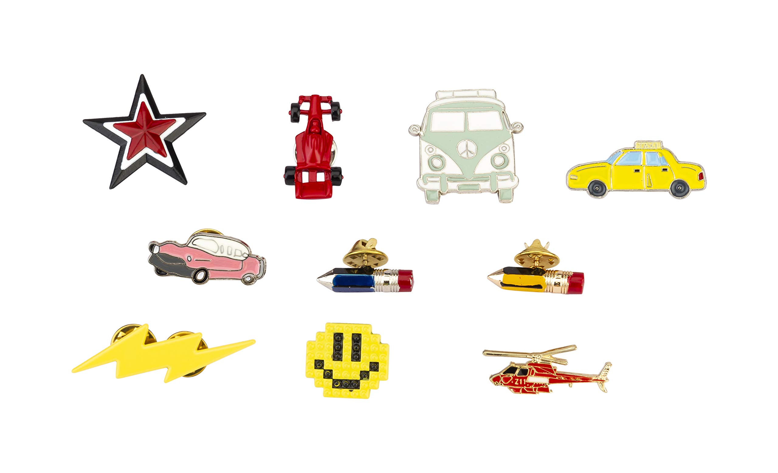 Brooch Lapel Pin for Men 10 Pieces Cute Enamel Lapel Pin Set Cartoon Brooch Pin Badges Brooch Pins for Decoration Clothing Bags Jackets Accessory