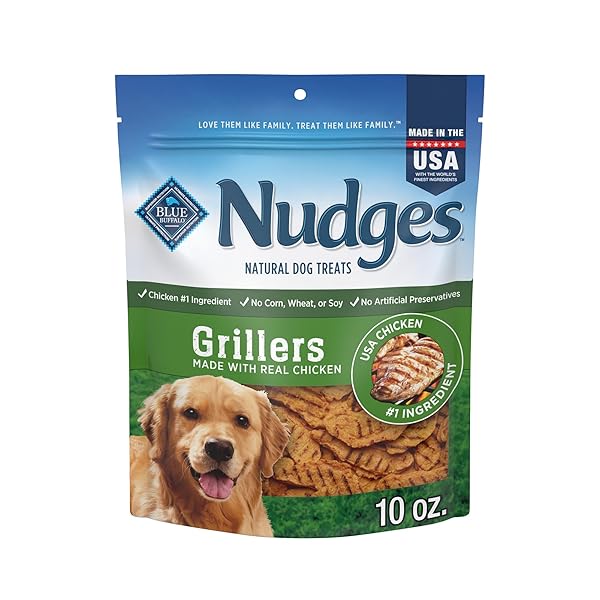 BLUE BUFFALO NUDGES GRILLERS NATURAL DOG TREATS MADE WITH REAL CHICKEN