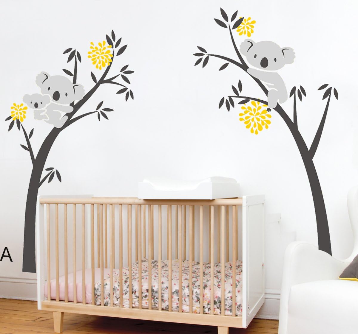 VanBest Koala Bear and Tree Wall Sticker Home Living Room Bedroom Children's Room Nursery Removable Vinyl Decals Mural Art Decoration