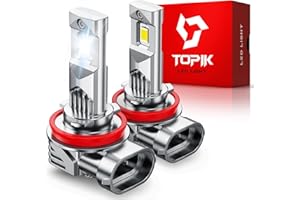 TOPIK 𝐁𝐫𝐢𝐠𝐡𝐭𝐞𝐬𝐭 H11/H9/H8 LED Bulbs 𝟑𝟖,𝟎𝟎𝟎𝐋𝐌 Brighter 6500K Cool White H11 Bulbs, Real 1:1 Mini Size Design, Plug and Play, CANbus Ready, 2 Pack