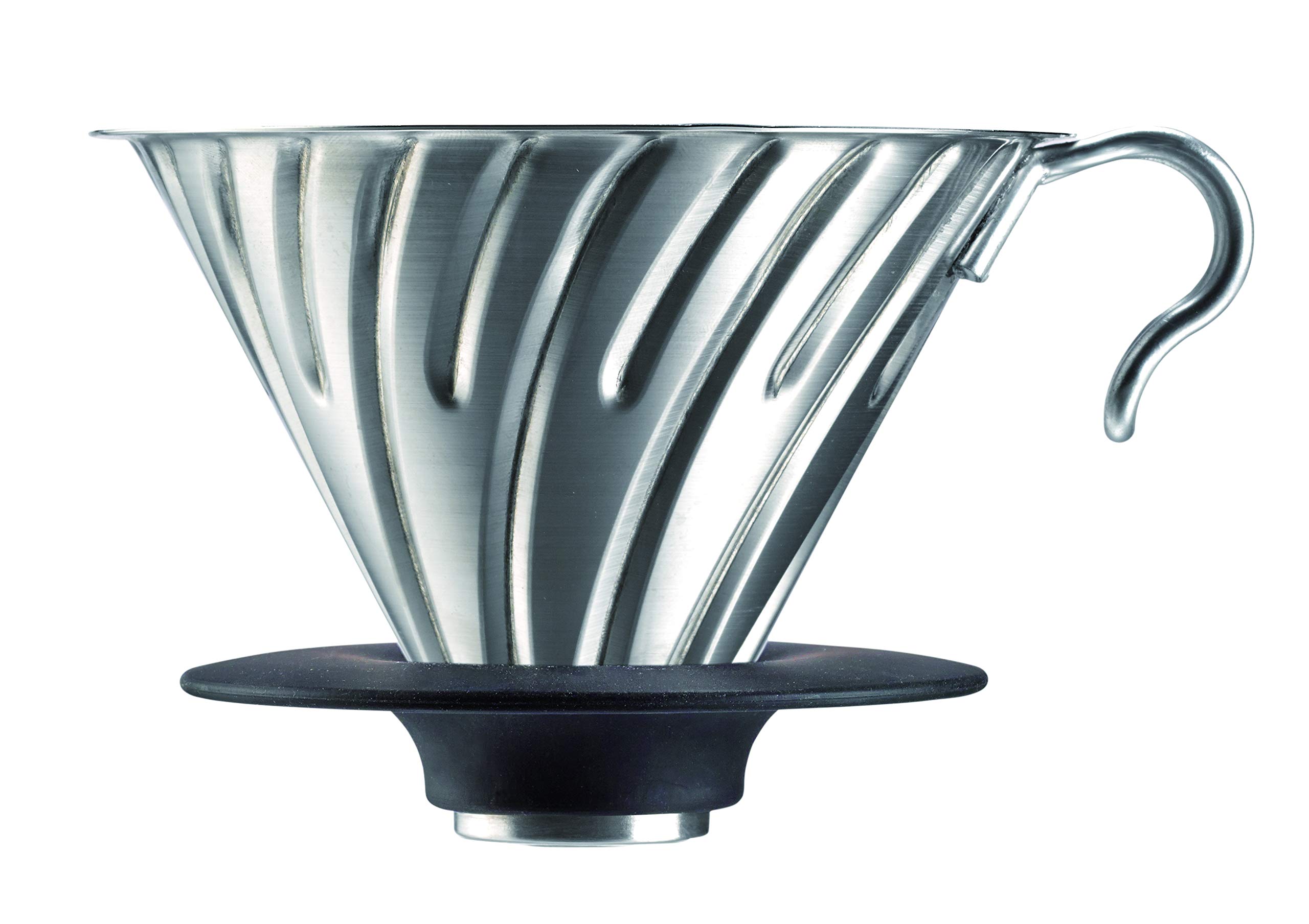 Hario 1-Piece Stainless Steel Metal Coffee Dripper, Silver