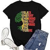 Ascrazy Black History Month Shirts for Women African American History T-Shirt Black Pride Tee Tops