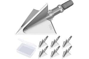 BOMBROOSTER Hunting Broadheads with 3 Fixed Blade 100 Grain Screw-in Archery Broadheads Compatible with Crossbows,Recurve and Compound Bows