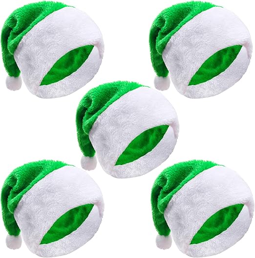 green and white santa hat