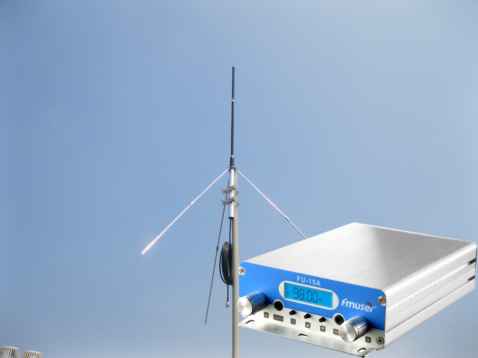 FMUSER FU15A 1W/15W PLL FM Stereo Transmitter, Two Power Levels for