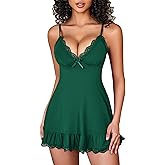 Avidlove Women Lingerie Lace Chemise V Neck Sexy Nightgown Modal Babydoll Sleepwear