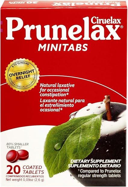 Amazon Com Prunelax Ciruelax Minitabs Natural Laxative Coated Tablets 20 Ea 20 Count Health Personal Care