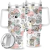 Uniqwaves Teacher Gifts for Women,40oz Teacher Cup Tumbler with Handle Teachers Appreciation Gifts Ideas,Back to School Gift for Teachers Birthday Retirement Thank You Gift
