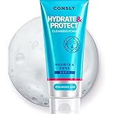 CONSLY Hydrate & Protect Hyaluronic Acid Cleansing Foam Face Wash | Hydrating Daily Cleanser | Removes Makeup & Sunscreen | For All Skin Types | 120 ml / 4.06 fl oz
