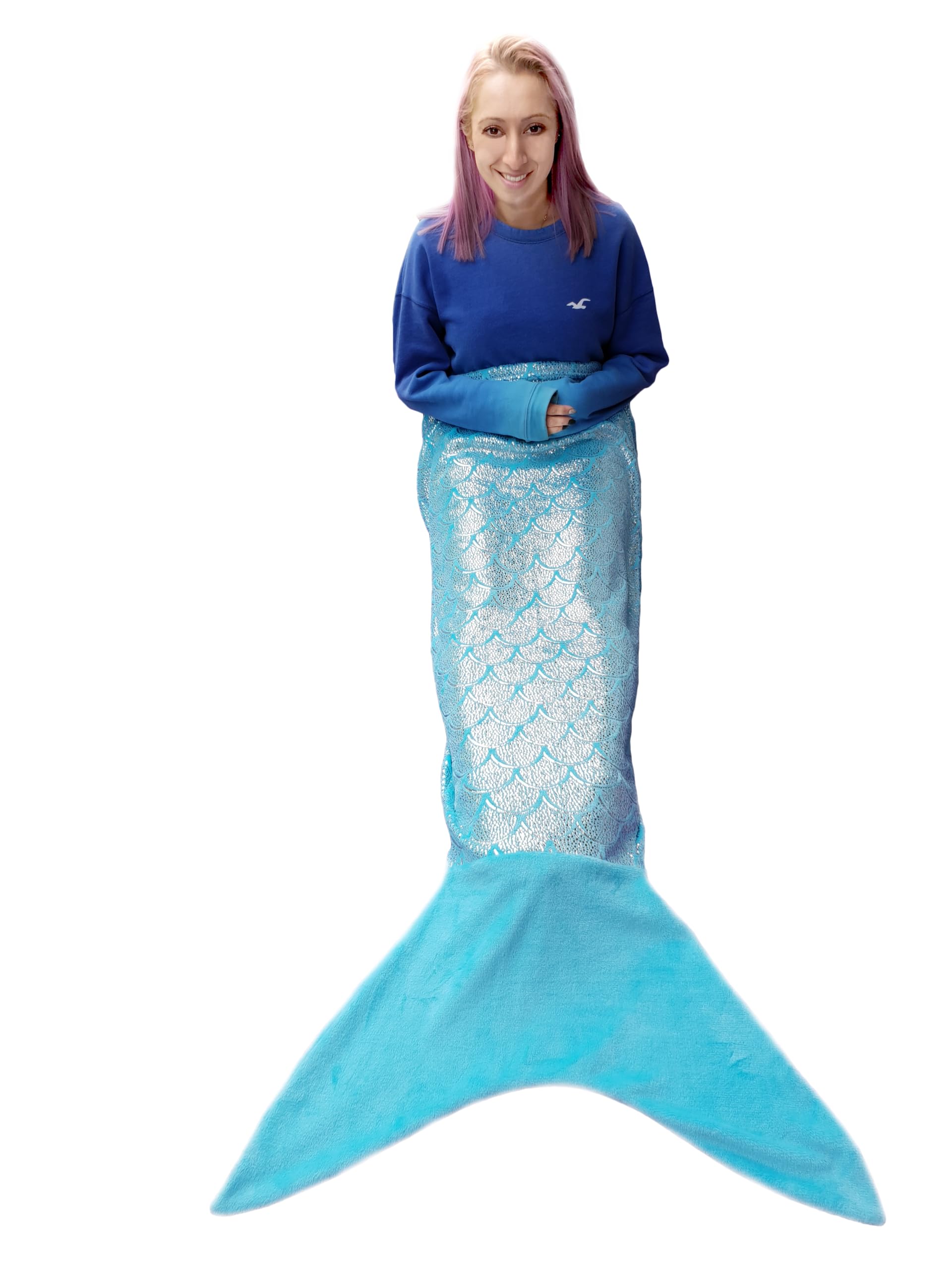 London Europe Original Comfy Tail Soft Sparkly Mermaid Tail, Turquoise