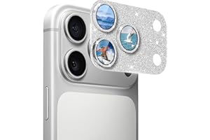 EasEasy 1 Pack Compatible for iPhone 17 Pro Max Camera Lens Protector Glitter, Bling Anti-scratch 9H Tempered Glass Lens Cove