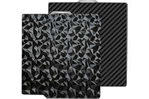 HIKUDIY 257x257mm PET PEO Double Side Build Plate for Bambu Lab X1C/X1/X1E/P1P/P1S/A1, Smooth Diamond PEO+Carbon Fiber PET Sp