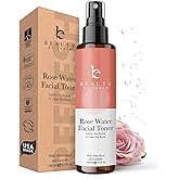 Rose Water Spray for Face - USA Made with Hydrating Natural & Organic Ingredients for Glowing Skin, Alcohol-Free Rosewater Toner Mist with Witch Hazel & Glycerin for Dry and Sensitive Skin