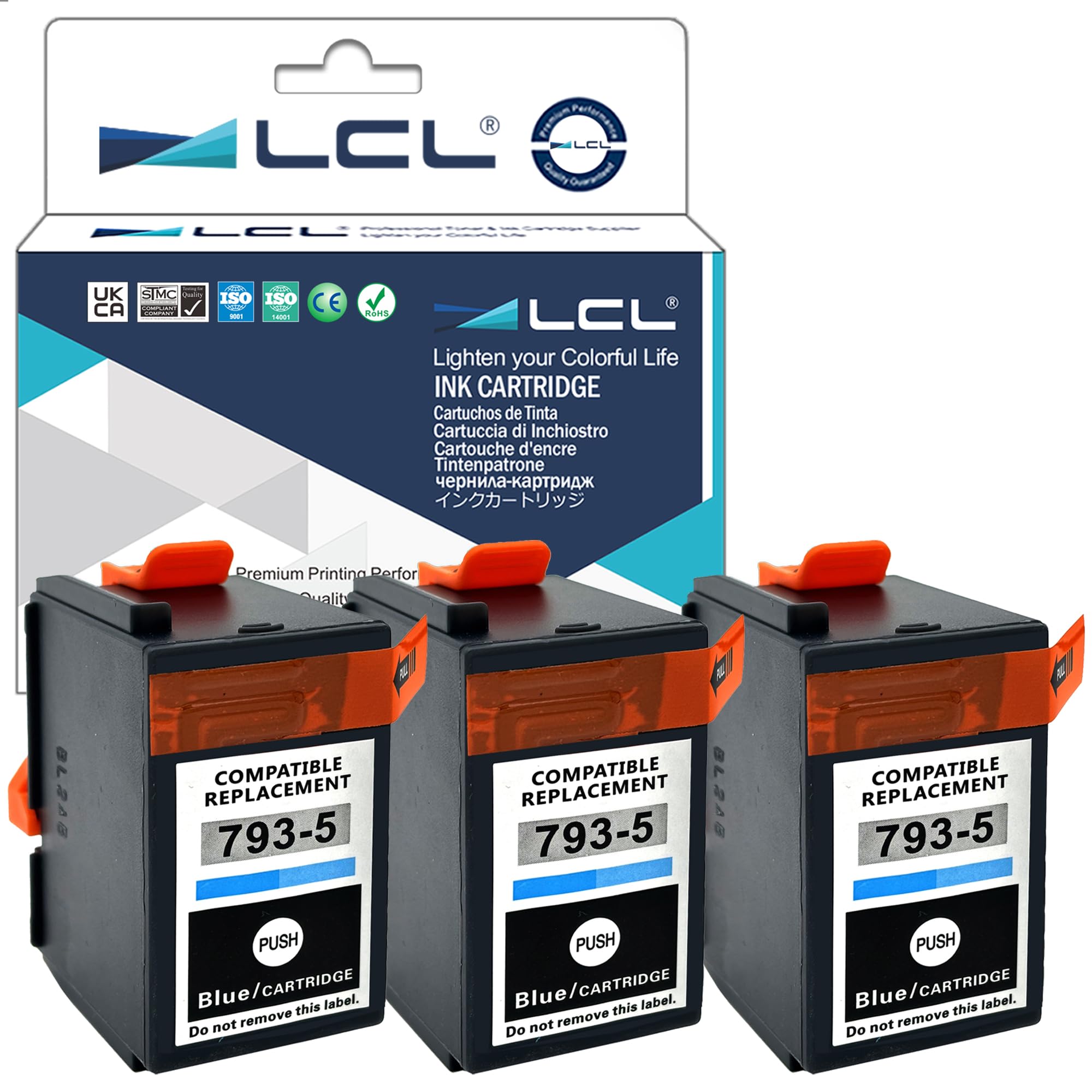 LCL Compatible Ink Cartridge 793-5 (3 Blue) Ink Cartridges for DM100i, DM125i DM150i DM175i,DM175i-MH,DM200i,P700,P7L1,PRL1,DM200L,DM225 SendPro C200 C300 C400 C425, SendPro C,SendPro+ postage meters