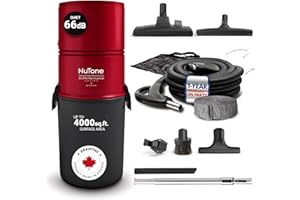 Central Vacuum Broan-Nutone by Drainvac 550 Air Watts with Deluxe Multi-Surface Tool Set for Cleaning Floors,Carpets,Furnitur