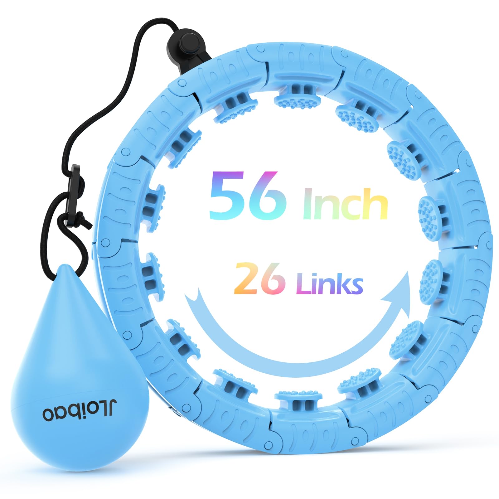 Photo 1 of JLoibao Weighted Hula Circle with 26 Links(56 Inch) for Adults Weight Loss, Infinity Fitness Hoop Plus Size, for Women Smart Exercise Equipment