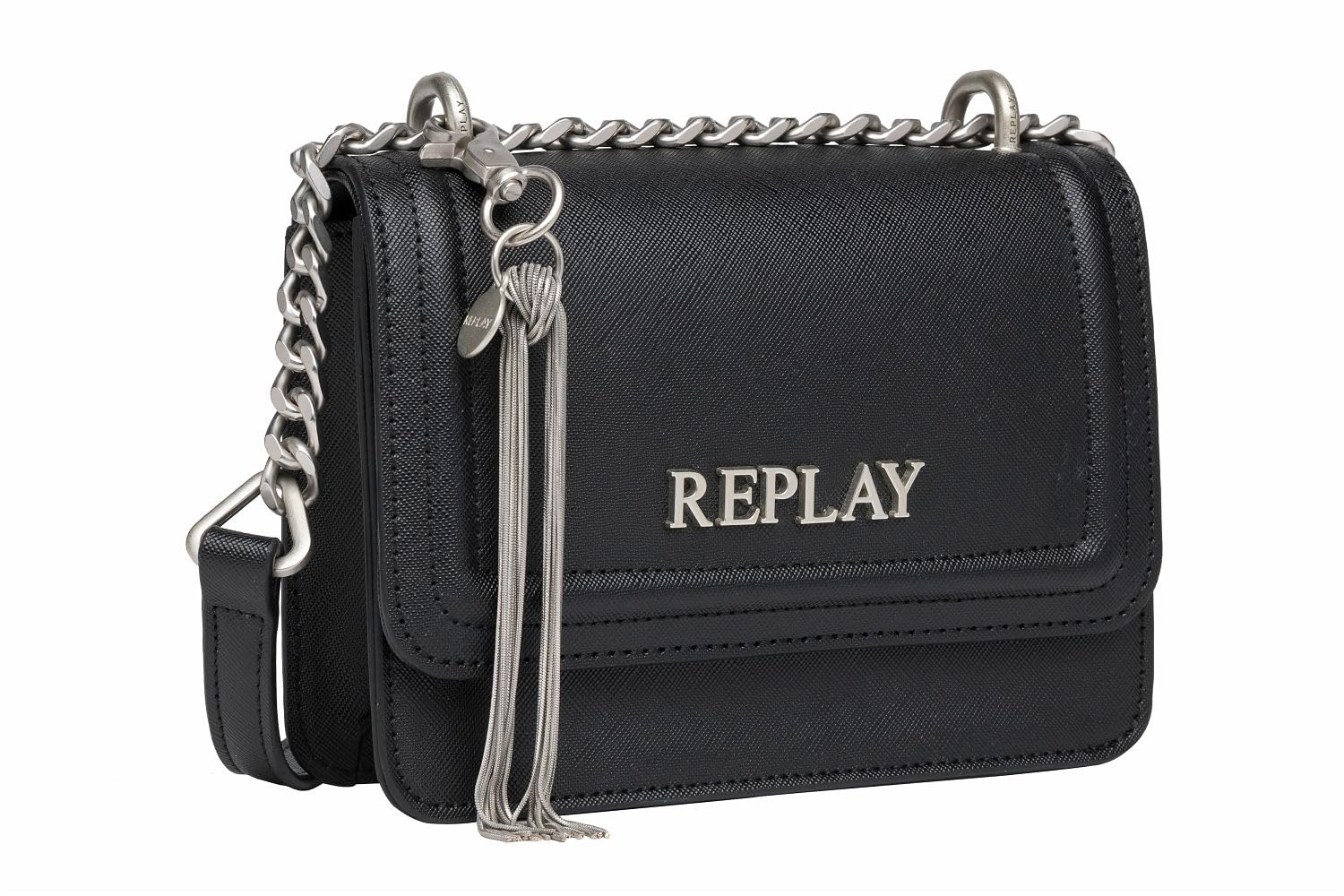 Replay women's handbag made of faux leather, black (Black 098), one size
