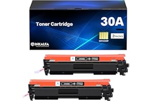INKALFA 30A CF230A Toner Cartridge Black 2 Pack Compatible Replacement for HP 30A CF230A 30X CF230X for HP Laserjet Pro MFP M227fdw M203dw M227fdn M203dn M227sdn M203d M227 M203 Series Printer Ink