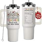 Teacher Appreciation Cups 40oz Tumbler - Teachers Plant Seeds That Grow Forever, Coffee Teacher Tumblers for Women on Graduation, Appreciation Week, Back to School