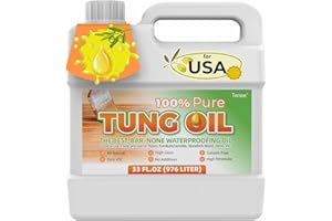 Tenee 33 Fl Oz Pure Tung Oil – Waterproof That Strengthens & Protect Wood – Give Your Wood Projects Food Grade Tung Oil Finish – Food Safe Sealer for Pet Houses, Garden Boxes, And More
