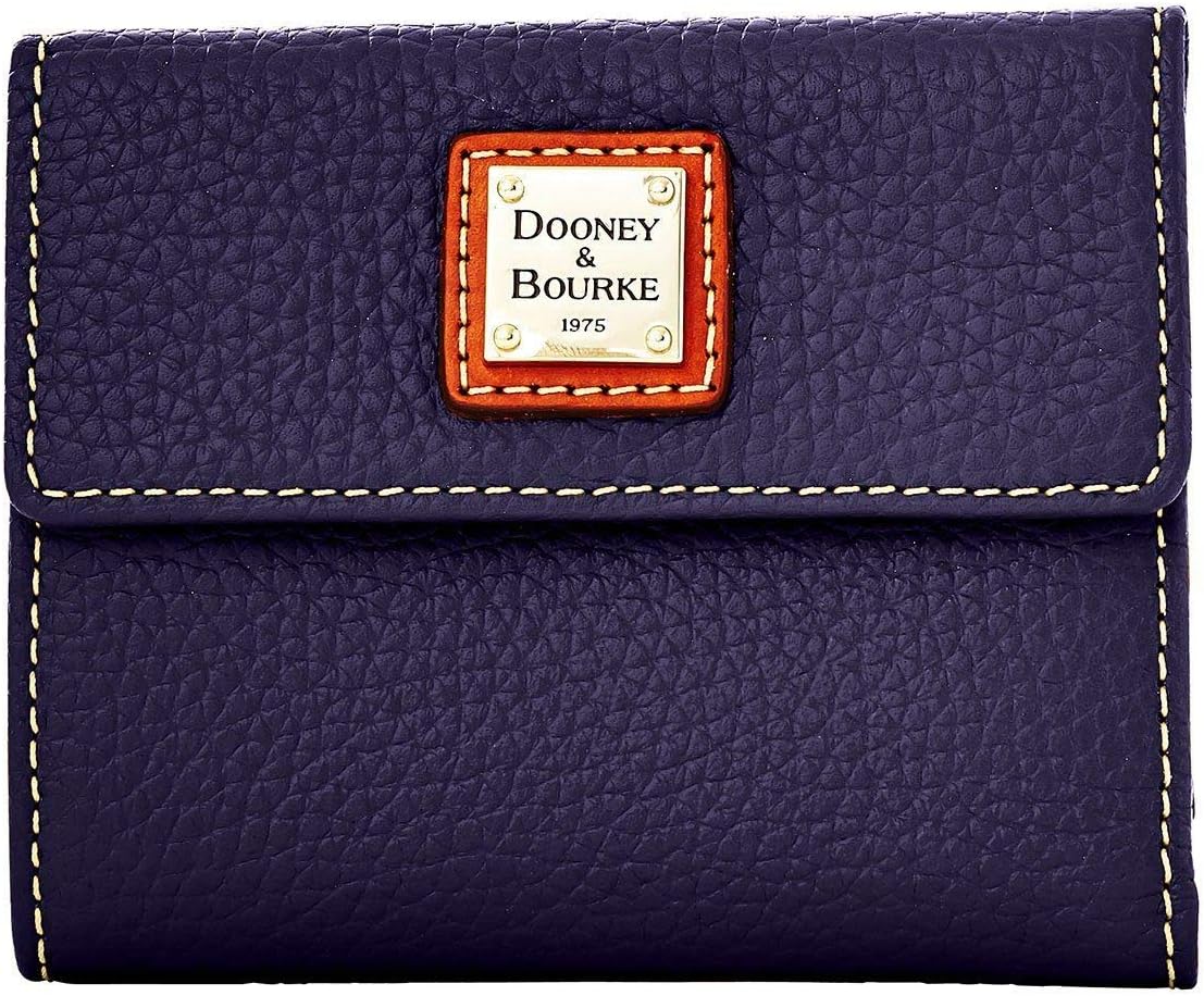 Dooney & Bourke Pebble Grain Small Flap Wallet Midnight Blue