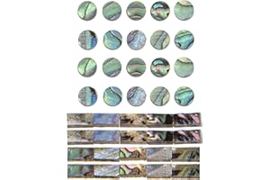 40Pcs Yootones Abalone Inlay Dots & Abalone Shell Binding Purfling Strips Compatible with Guitar Ukulele Banjo Mandolin Maker