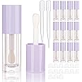 COSIDEA 14pcs Empty 6ml big doe foot wand Chunky lip gloss tubes for DIY lipgloss,Pink round lipgloss containers tubes with thick wand (Purple)