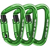 AINIKEY Climbing Carabiner Clips 25kN Auto Locking Carabiner, Professional Heavy Duty Large Locking Carabiner Clips for Rock/Ice Climbing Rappelling Rescue Swing etc, D Shaped, Large Size