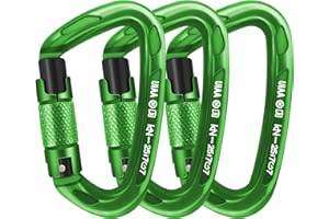 AINIKEY Climbing Carabiner Clips 25kN Auto Locking Carabiner, Professional Heavy Duty Large Locking Carabiner Clips for Rock/Ice Climbing Rappelling Rescue Swing etc, D Shaped, Large Size
