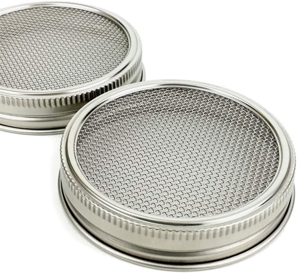 Lazder Kenley Seed Sprouter Kit - Sprouting Mason Jars with Stainless Steel Strainer Lids - Germinator Set to Grow Your Own Sprouts Alfalfa Brocolli Bean Salad